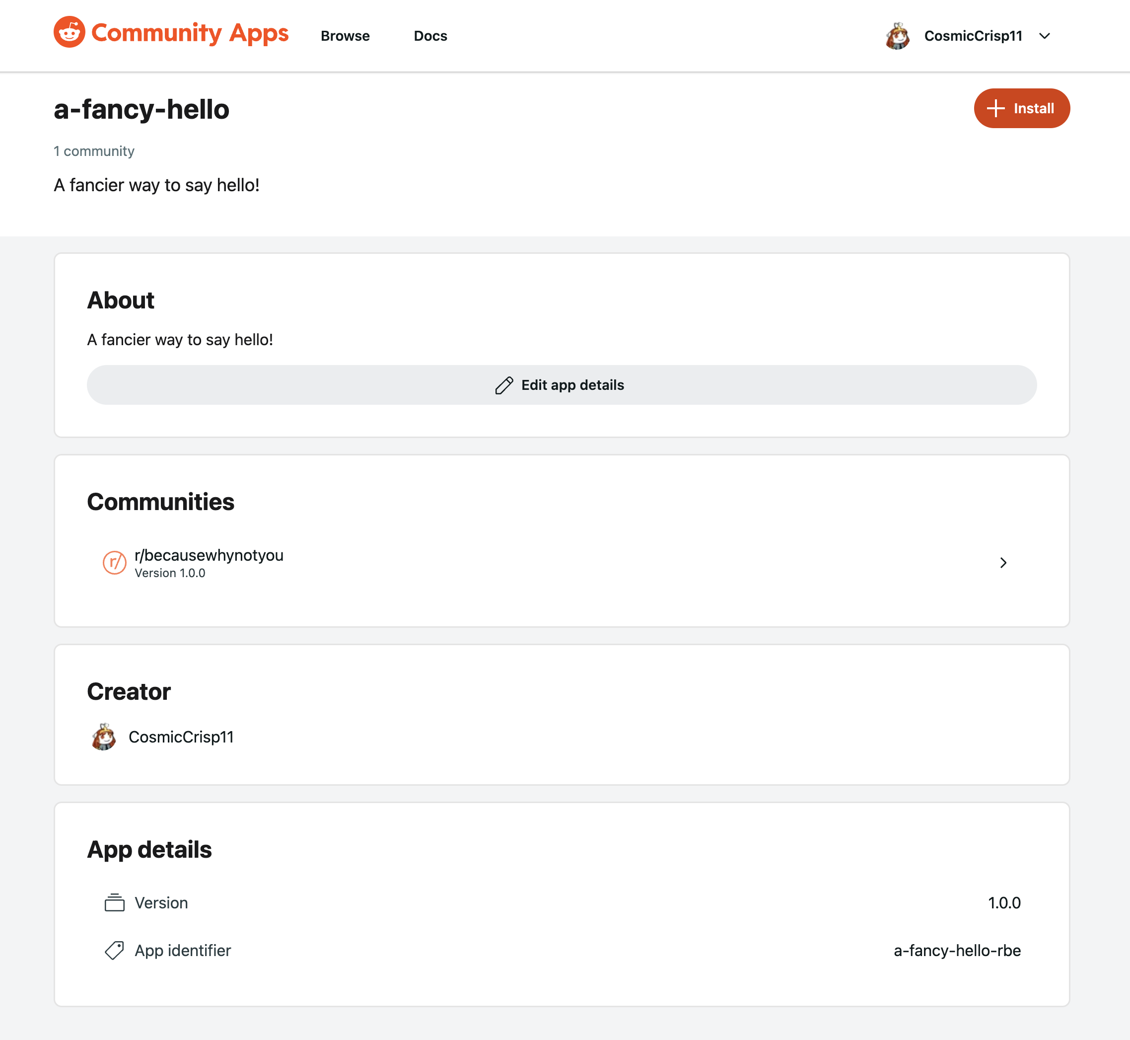 app details