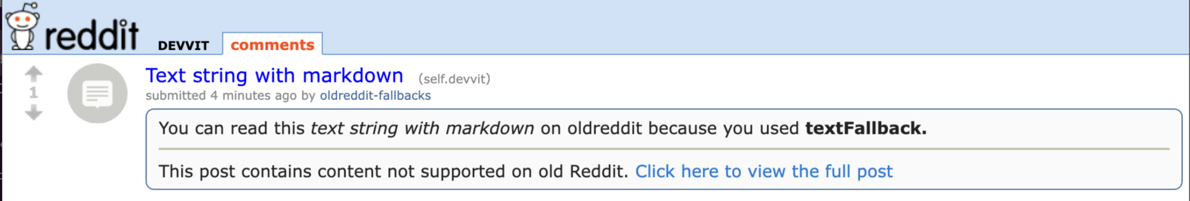 text string fallback