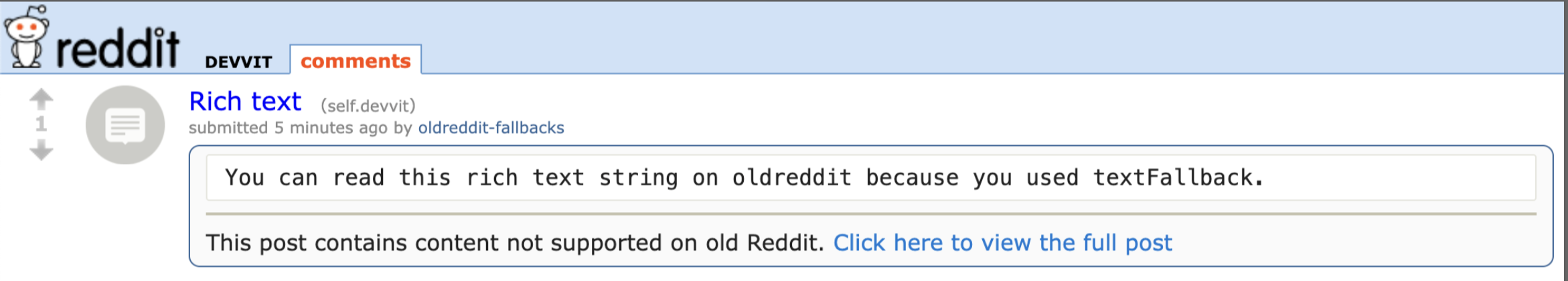 text string fallback