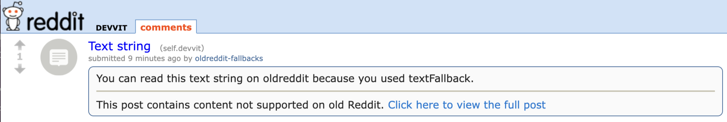 text string fallback