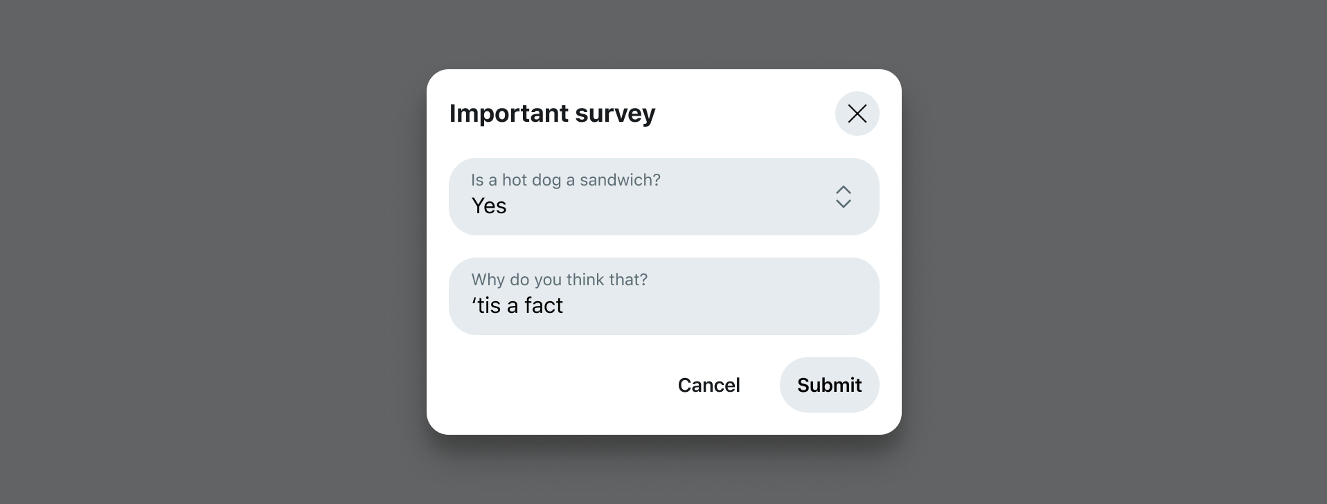 A form dialog